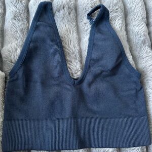 Garage Navy Ribbed Tank Top